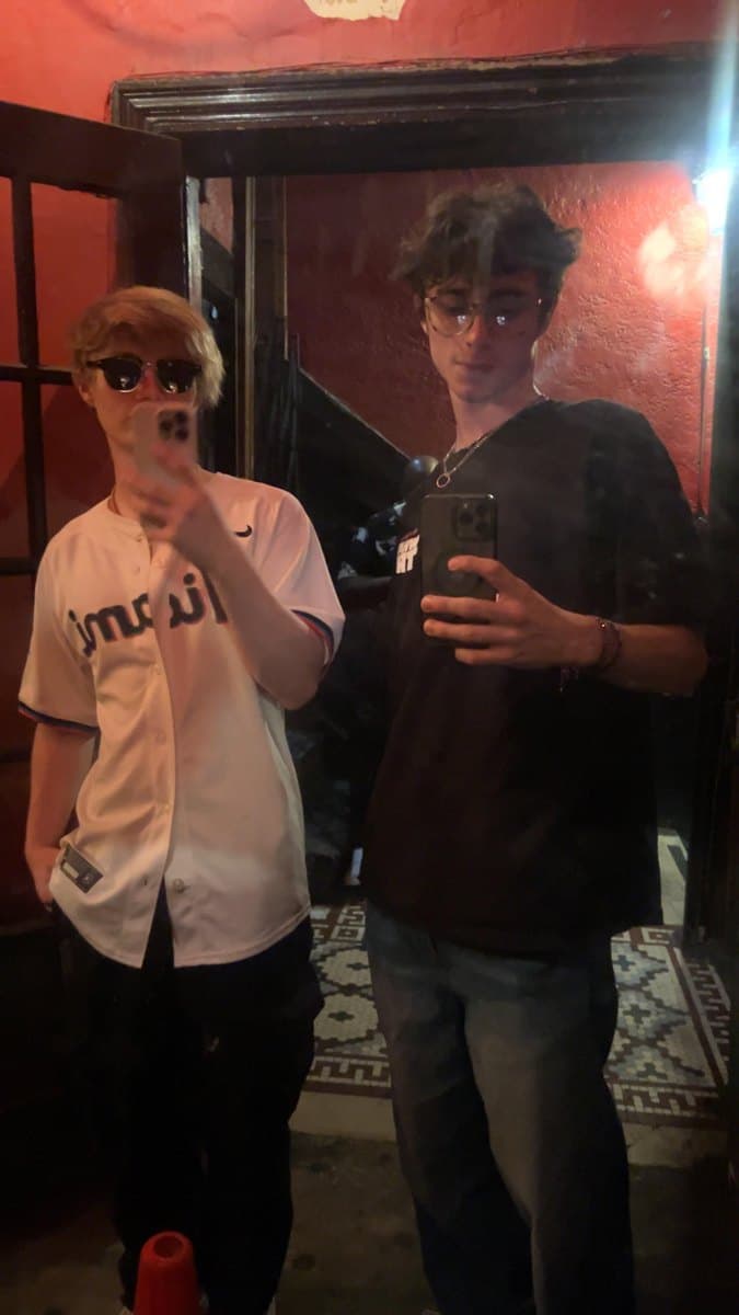Mirror selfie with a friend
